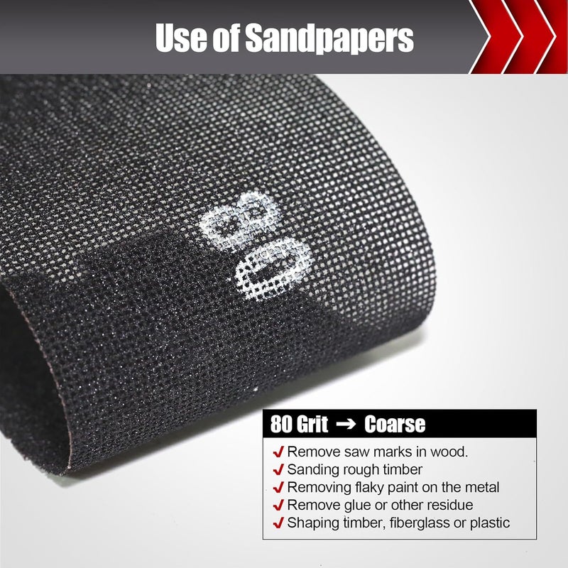 BOSHCRAFT 80 Grit Sanding Screen Mesh Sheet, 15 Pcs Drywall Sandpaper Assortment Wet or Dry Sandpaper for Wood Metal Automative Hand Sander Pole Sander 4-3/16" x 11" - Image 4